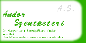 andor szentpeteri business card