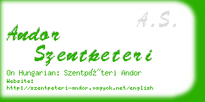 andor szentpeteri business card